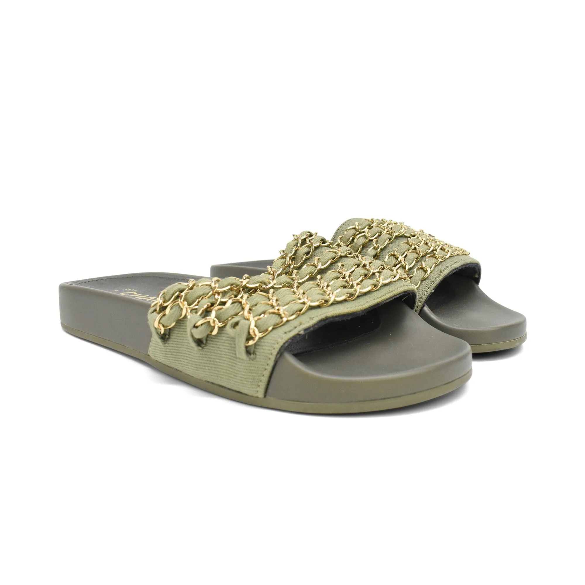 Chanel 'Chain' Slides - Women's 36