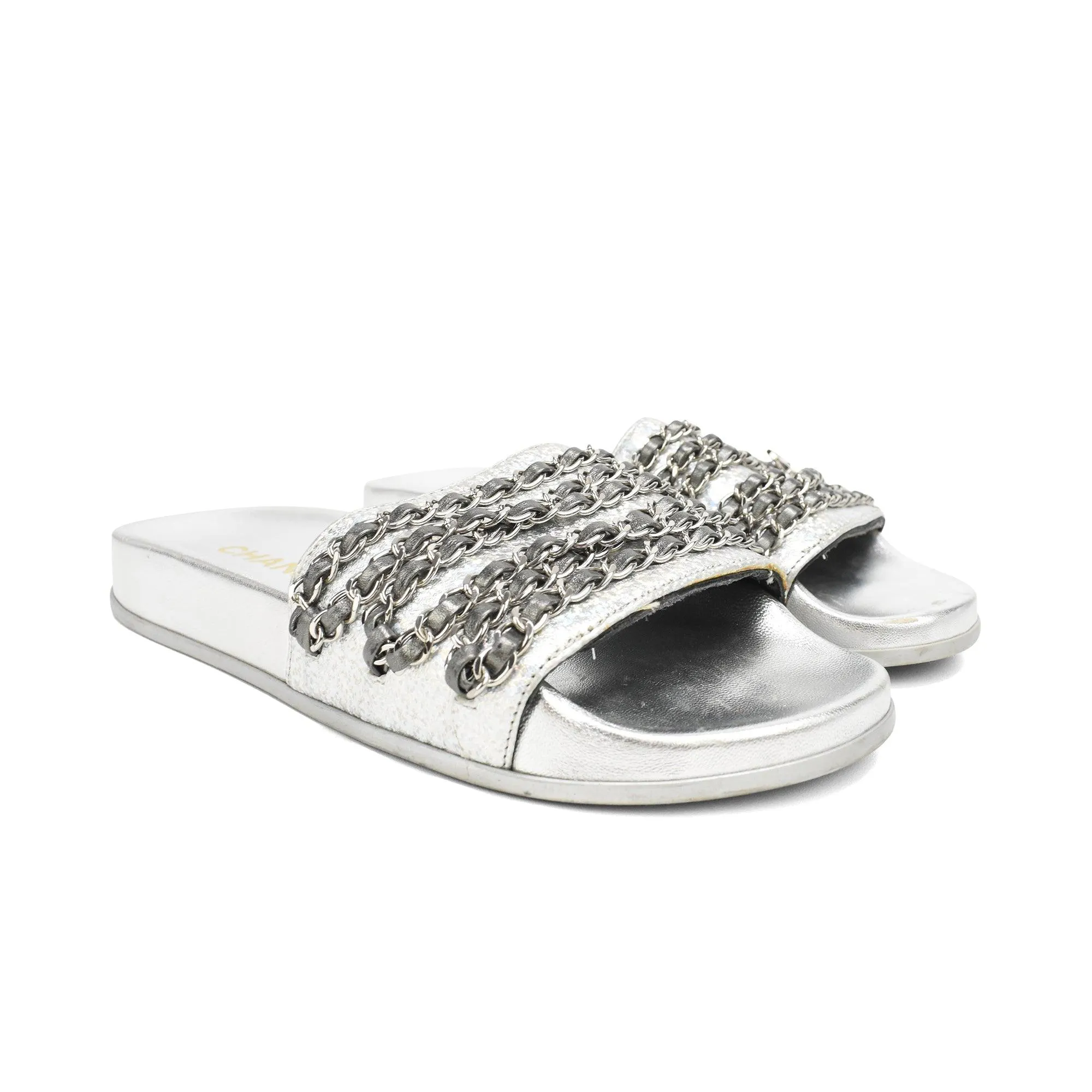 Chanel Chain Slides - Women's 37