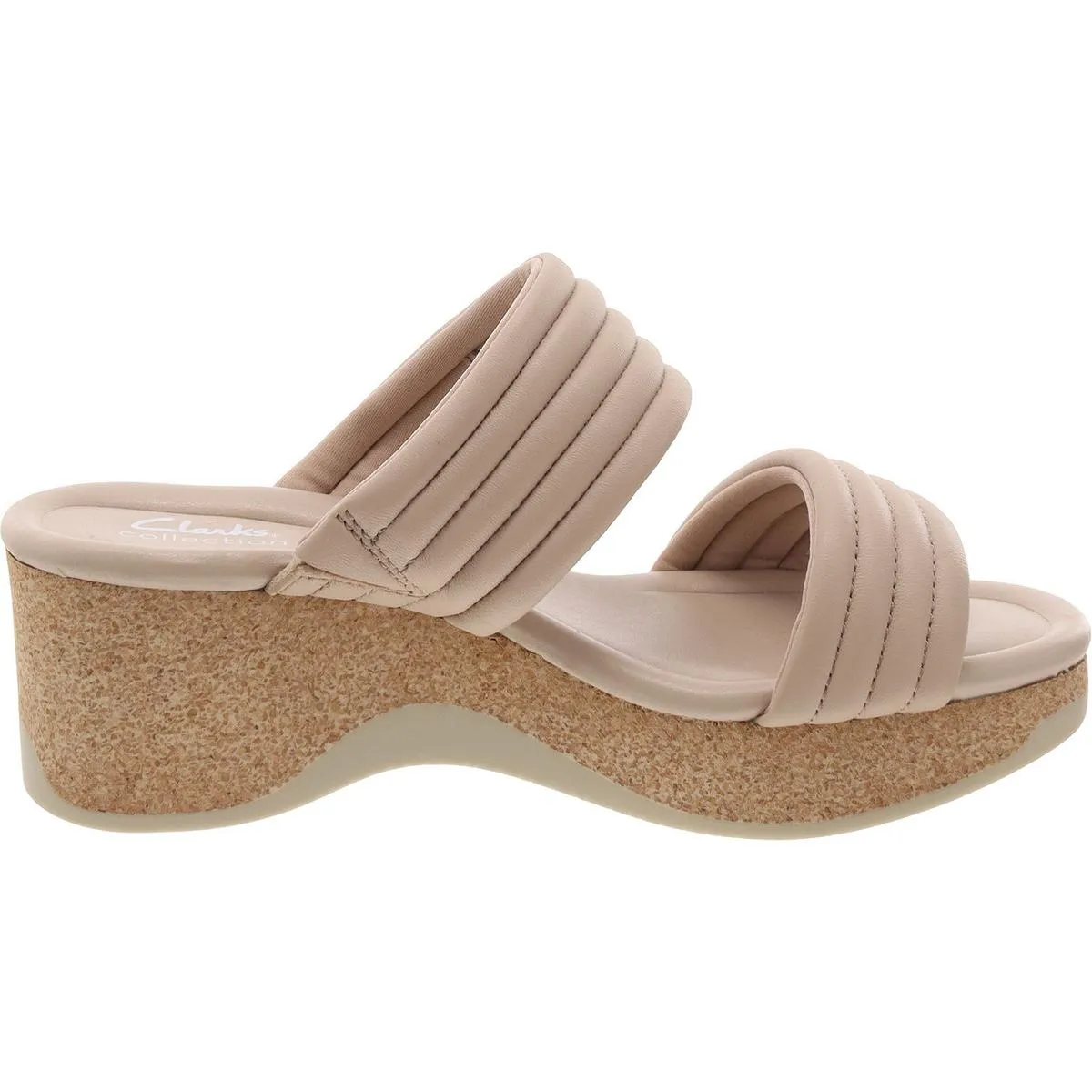 Chelsea Path Womens Leather Chunky Wedge Sandals