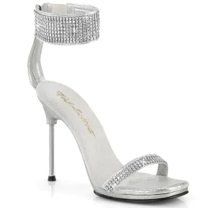 CHIC-40 Silver Shimmery Fabric-Rhinestones/Silver