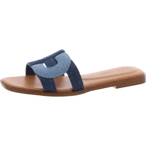 Chrisee Sandal Womens Cushioned Footbed Denim Slide Sandals