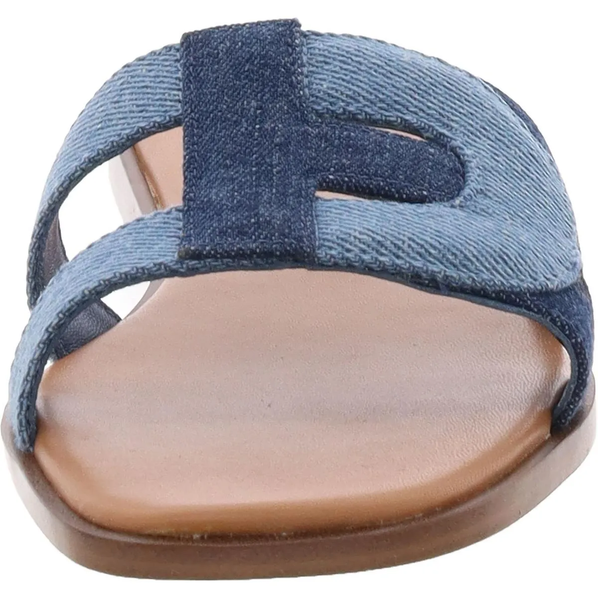 Chrisee Sandal Womens Cushioned Footbed Denim Slide Sandals