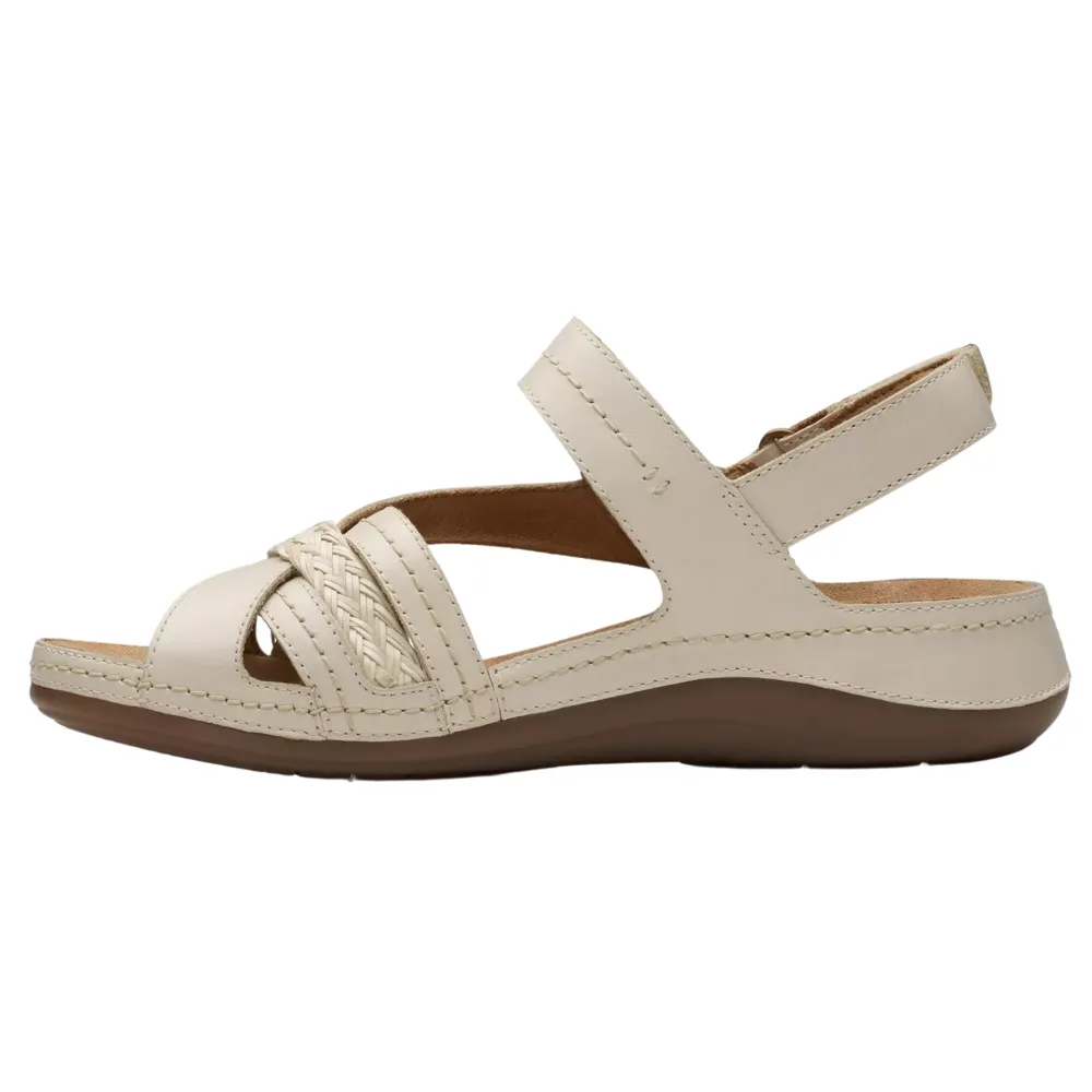 Clarks Cecily Strap Cream Leather Sandal (Women's)