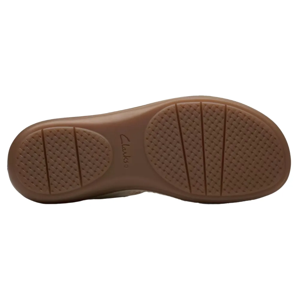 Clarks Cecily Strap Cream Leather Sandal (Women's)