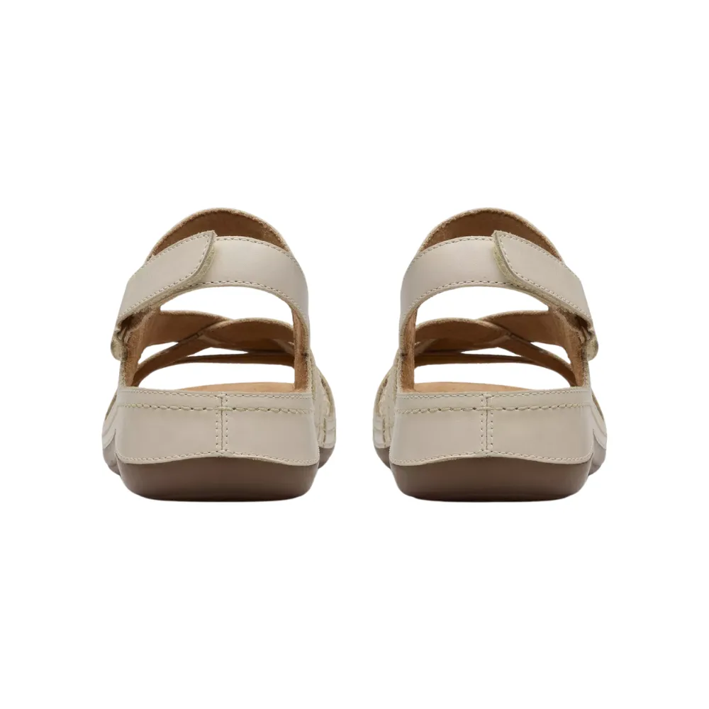 Clarks Cecily Strap Cream Leather Sandal (Women's)