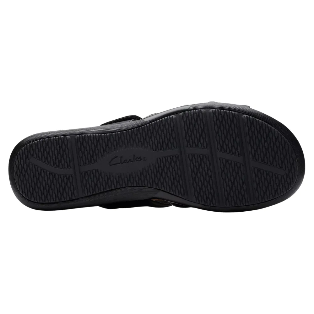 Clarks Kitly Slide Black Leather Sandal (Women's)