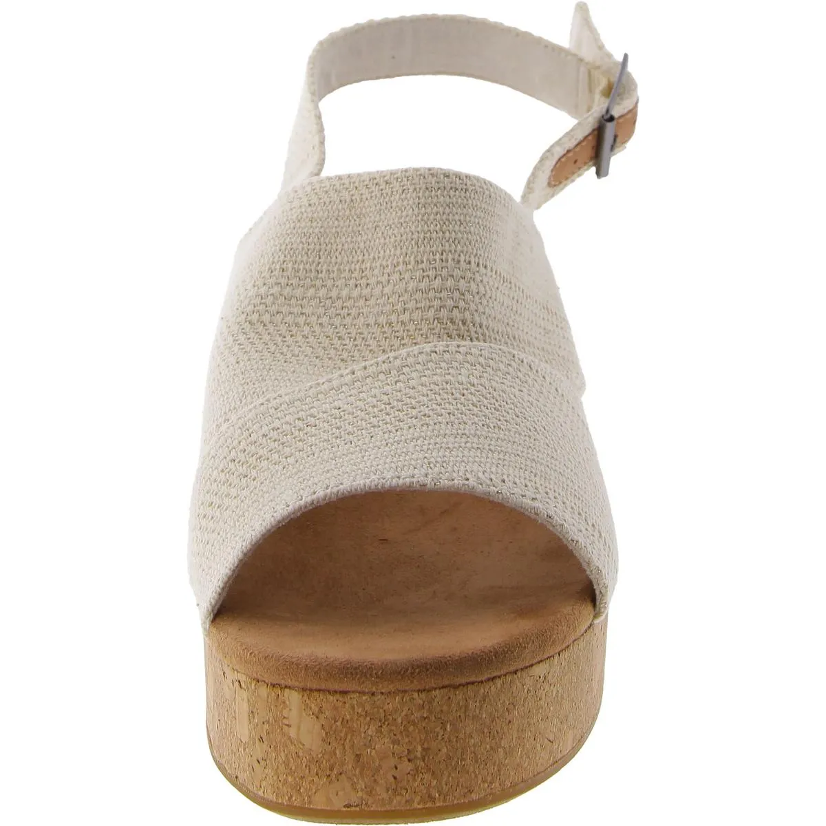 Claudine Womens Metallic Open Toe Wedge Sandals
