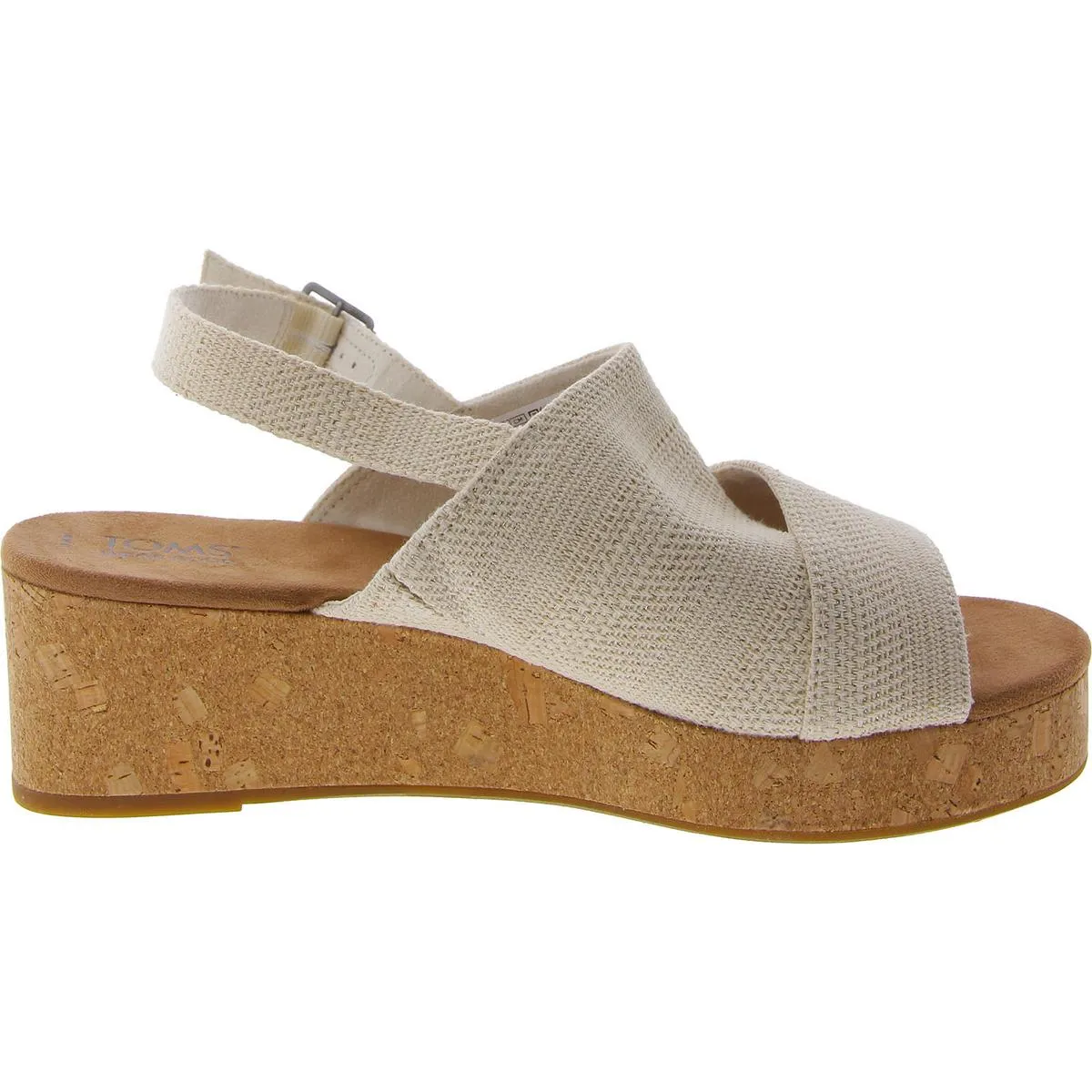 Claudine Womens Metallic Open Toe Wedge Sandals