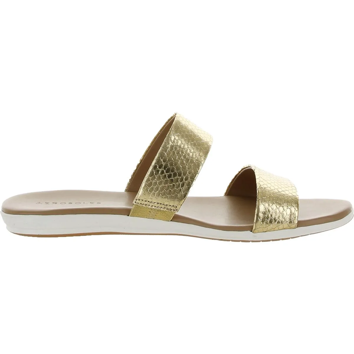 Clovis Womens Metallic Slip On Pool Slides