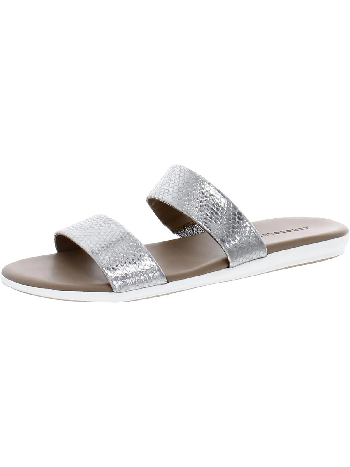 Clovis Womens Metallic Slip On Pool Slides
