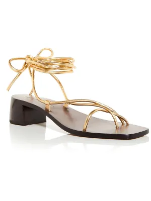 Coby Womens Leather Metallic Slingback Sandals