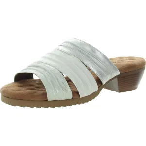 Colleen Womens Cushioned Footbed Leather Mule Sandals