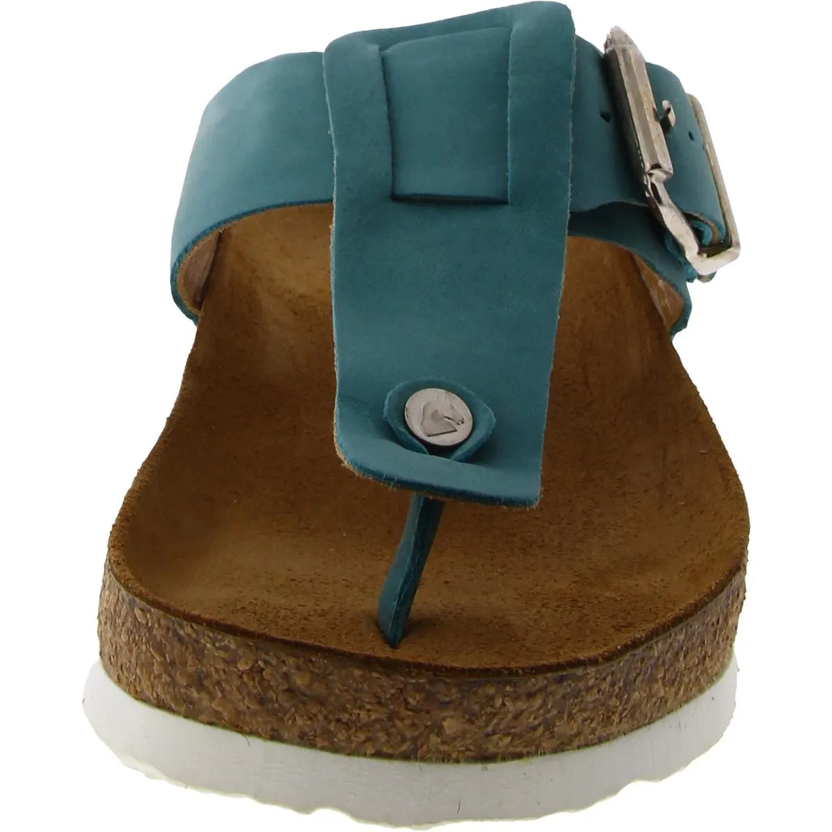 Cora Womens Leather T-Strap Slide Sandals