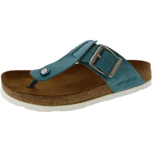 Cora Womens Leather T-Strap Slide Sandals