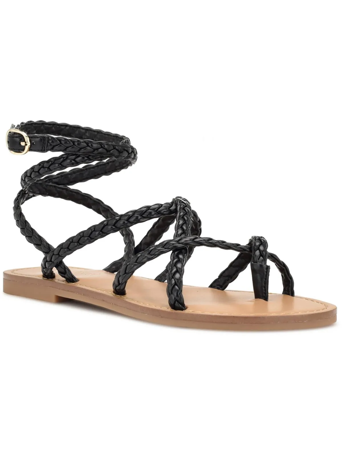 Coralin 2 Womens Faux Leather Braided Strappy Sandals