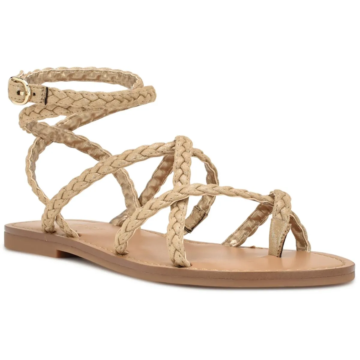 Coralin 2 Womens Faux Leather Braided Strappy Sandals