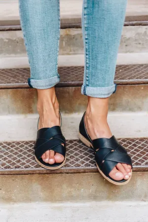 Crossroads Slip-On Sandals In Black