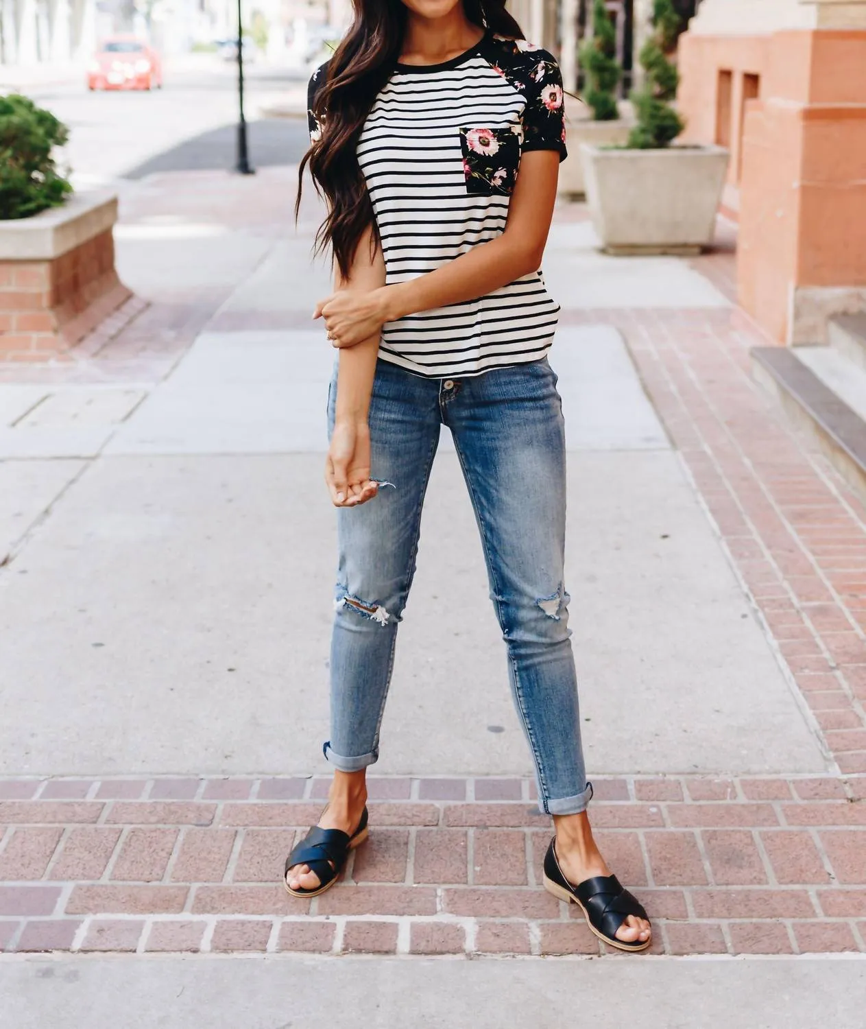 Crossroads Slip-On Sandals In Black