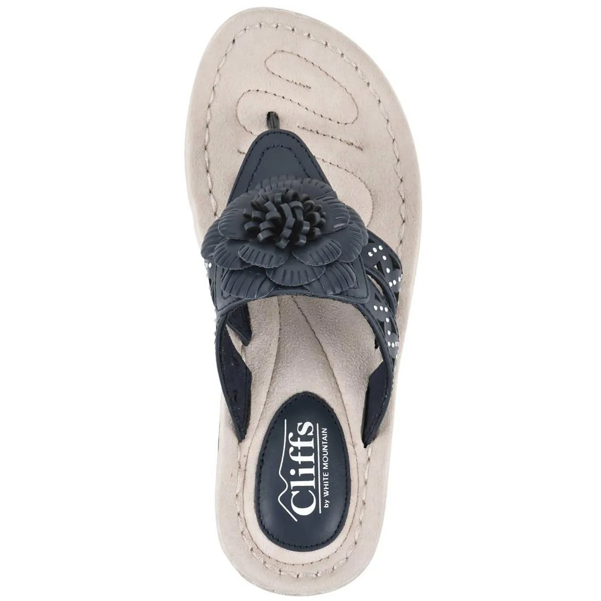 Cynthia  Womens Dressy Floral Design Thong Sandals