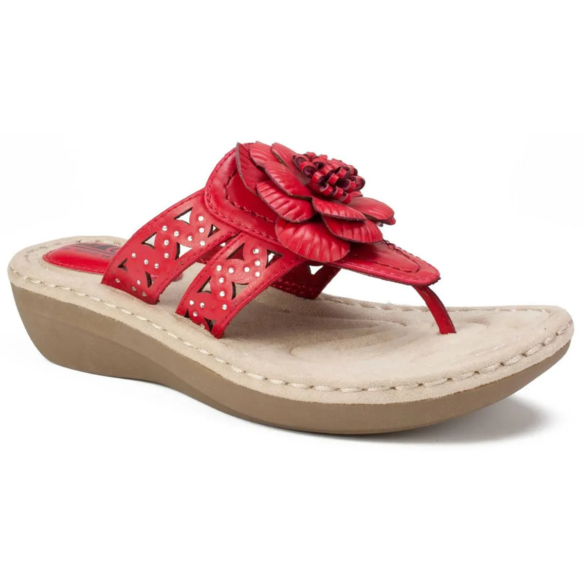 Cynthia  Womens Dressy Floral Design Thong Sandals