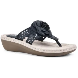 Cynthia  Womens Dressy Floral Design Thong Sandals