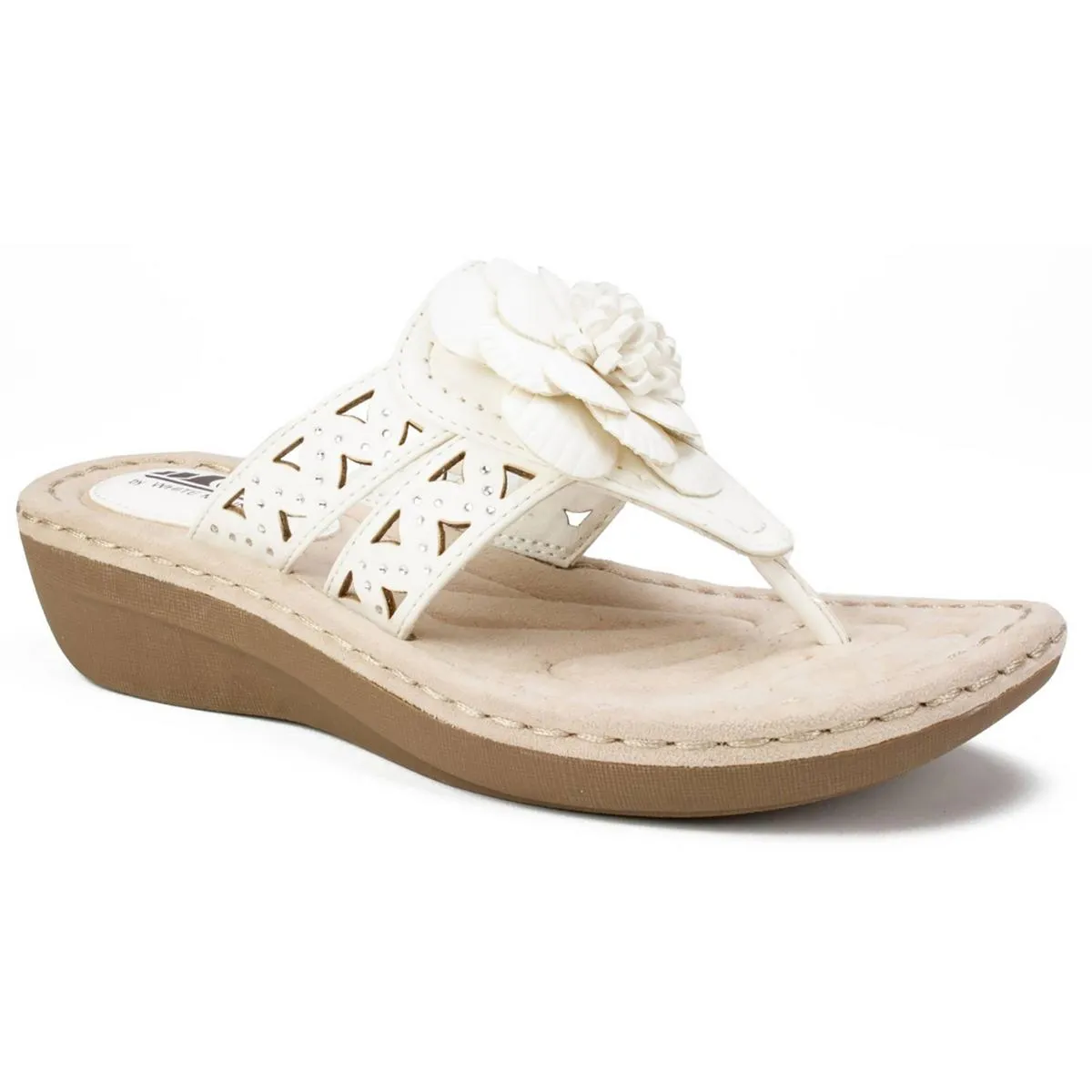 Cynthia  Womens Dressy Floral Design Thong Sandals