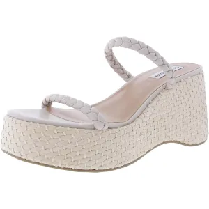 DAIJA Womens Woven Faux Leather Platform Sandals