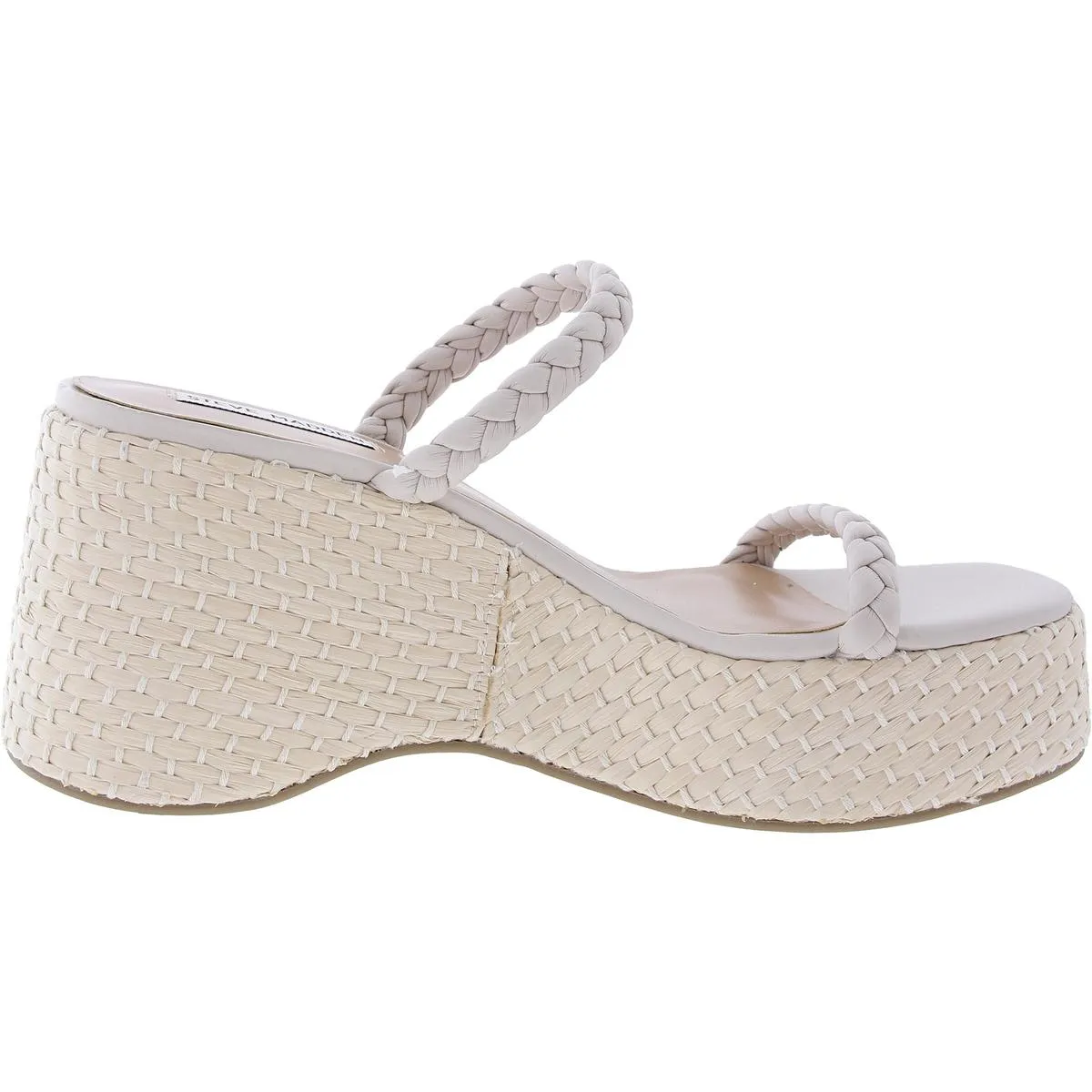 DAIJA Womens Woven Faux Leather Platform Sandals