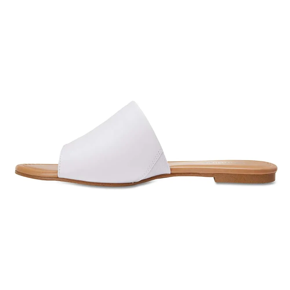 Dana Slide in White Leather