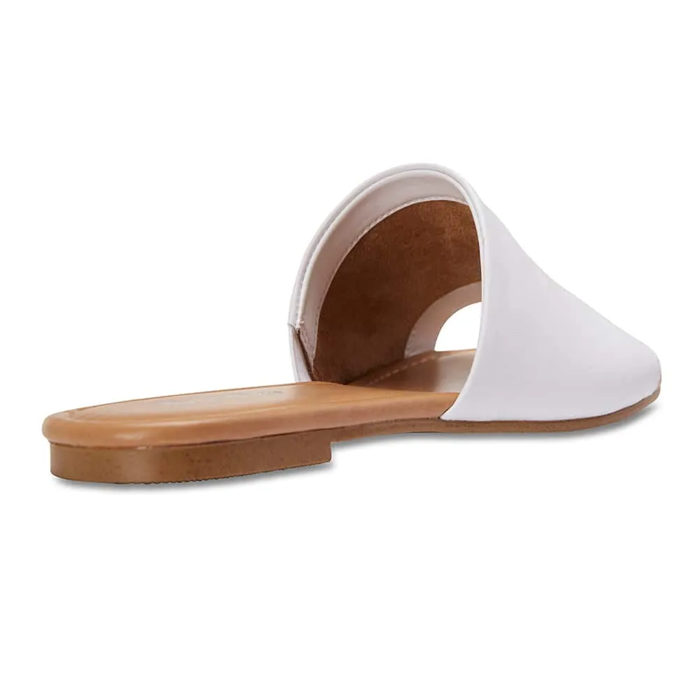 Dana Slide in White Leather
