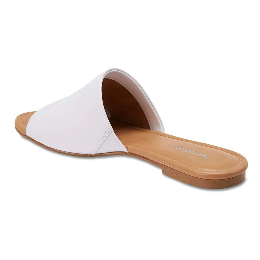 Dana Slide in White Leather