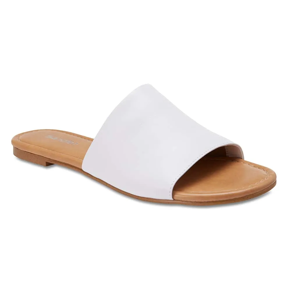 Dana Slide in White Leather