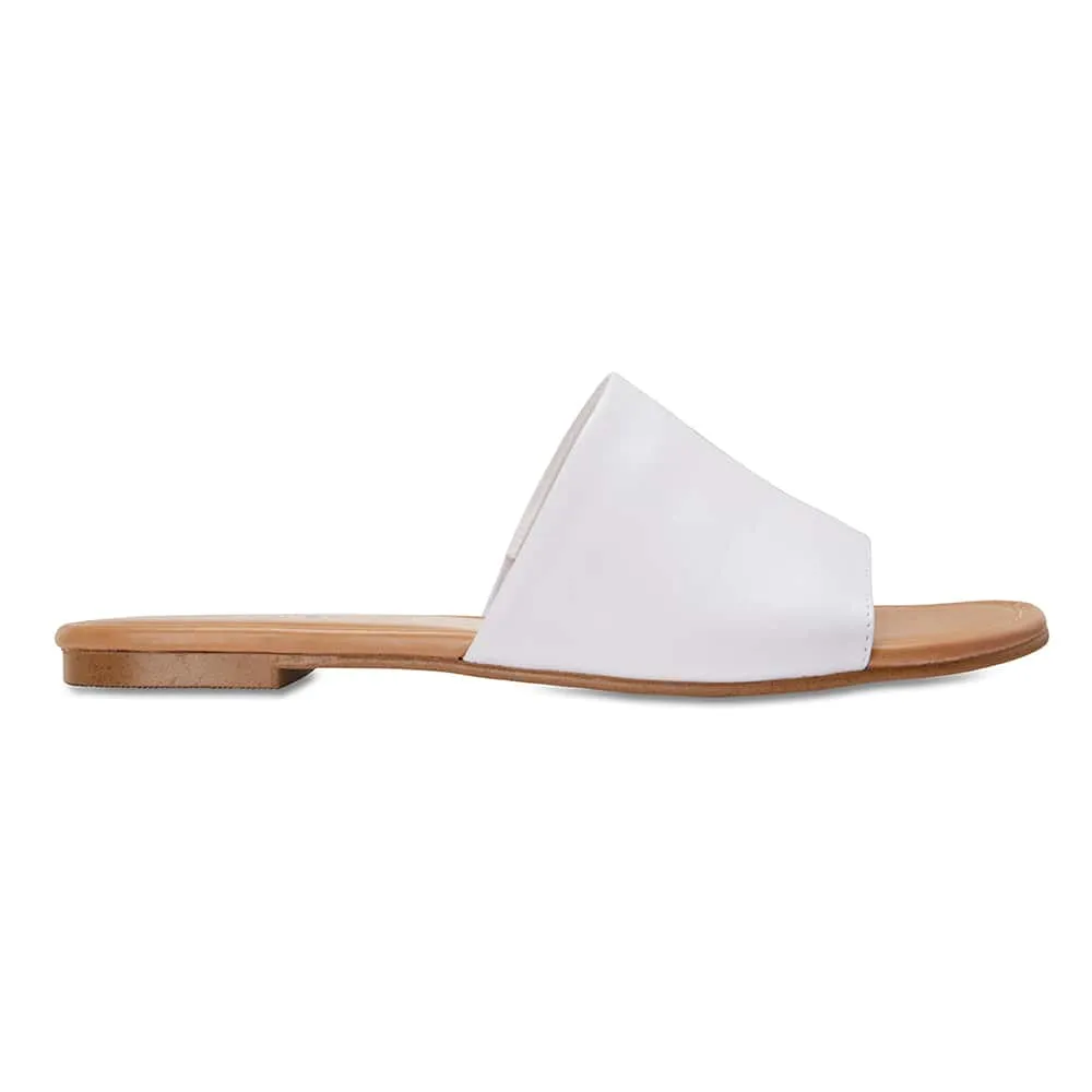 Dana Slide in White Leather