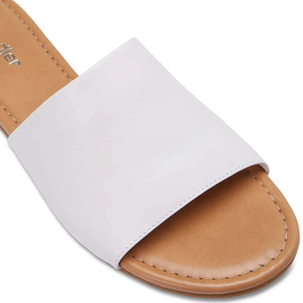 Dana Slide in White Leather