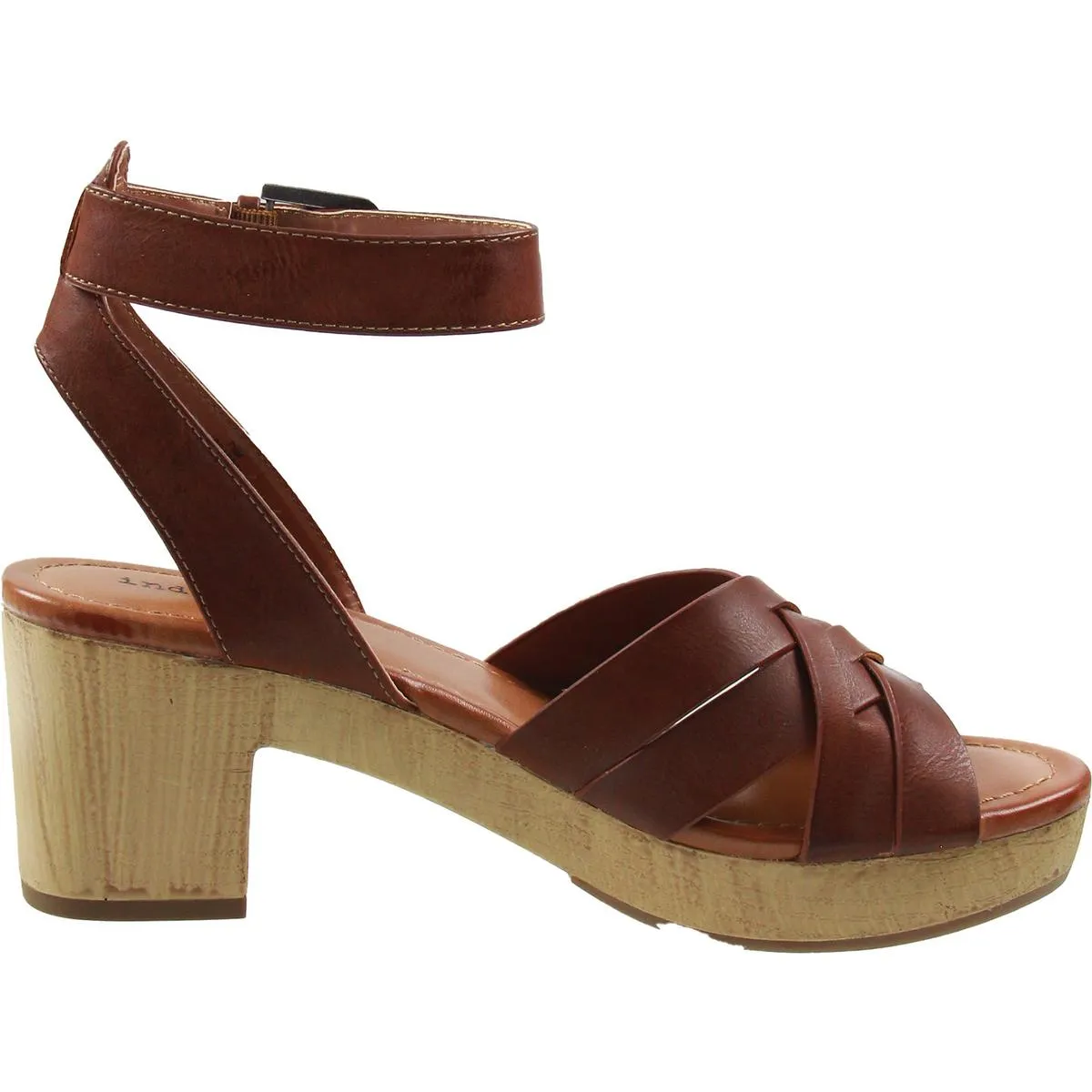 Darsel Womens Faux Leatehr Ankle Strap Heel Sandals