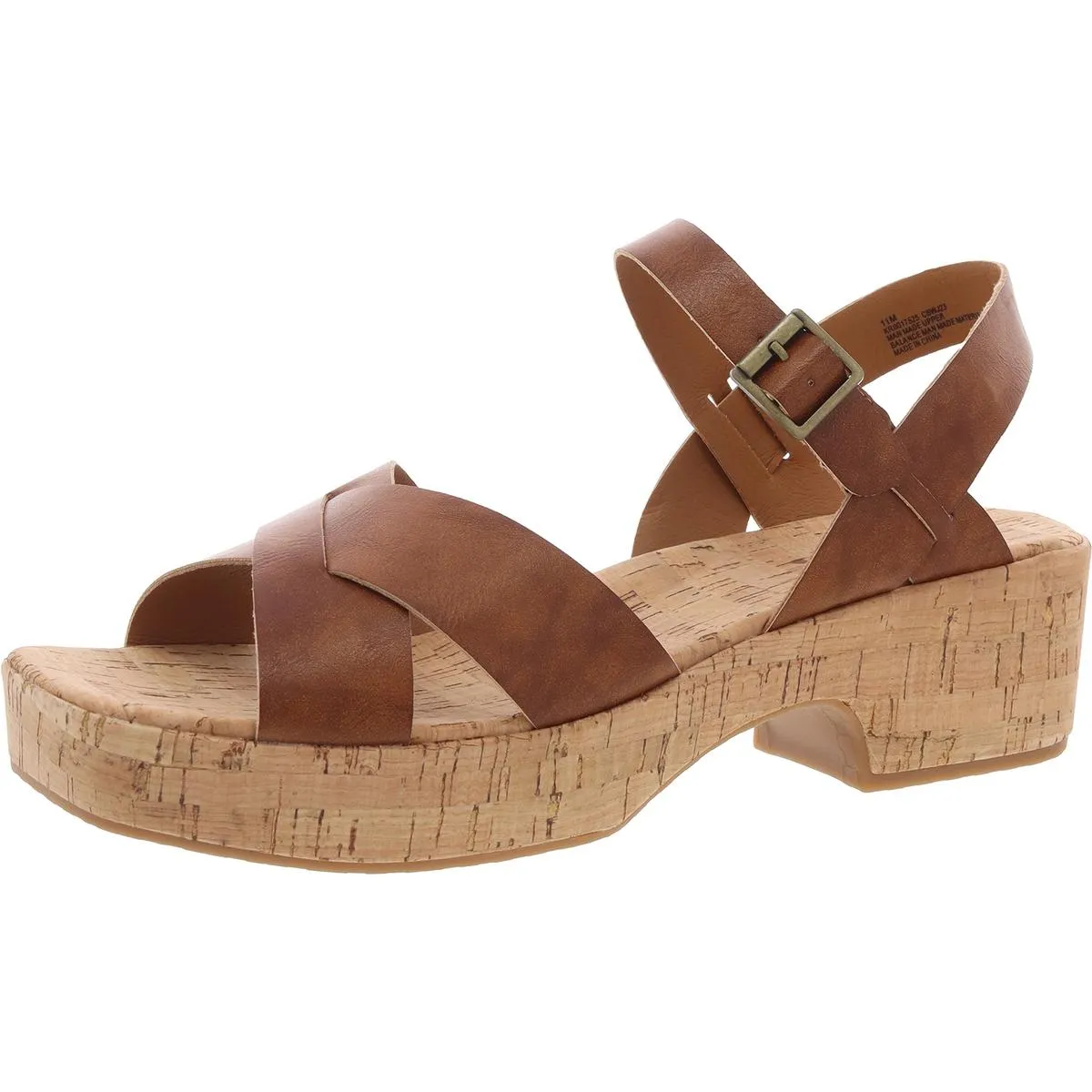 DASHAII Womens Buckle Faux Leather Ankle Strap