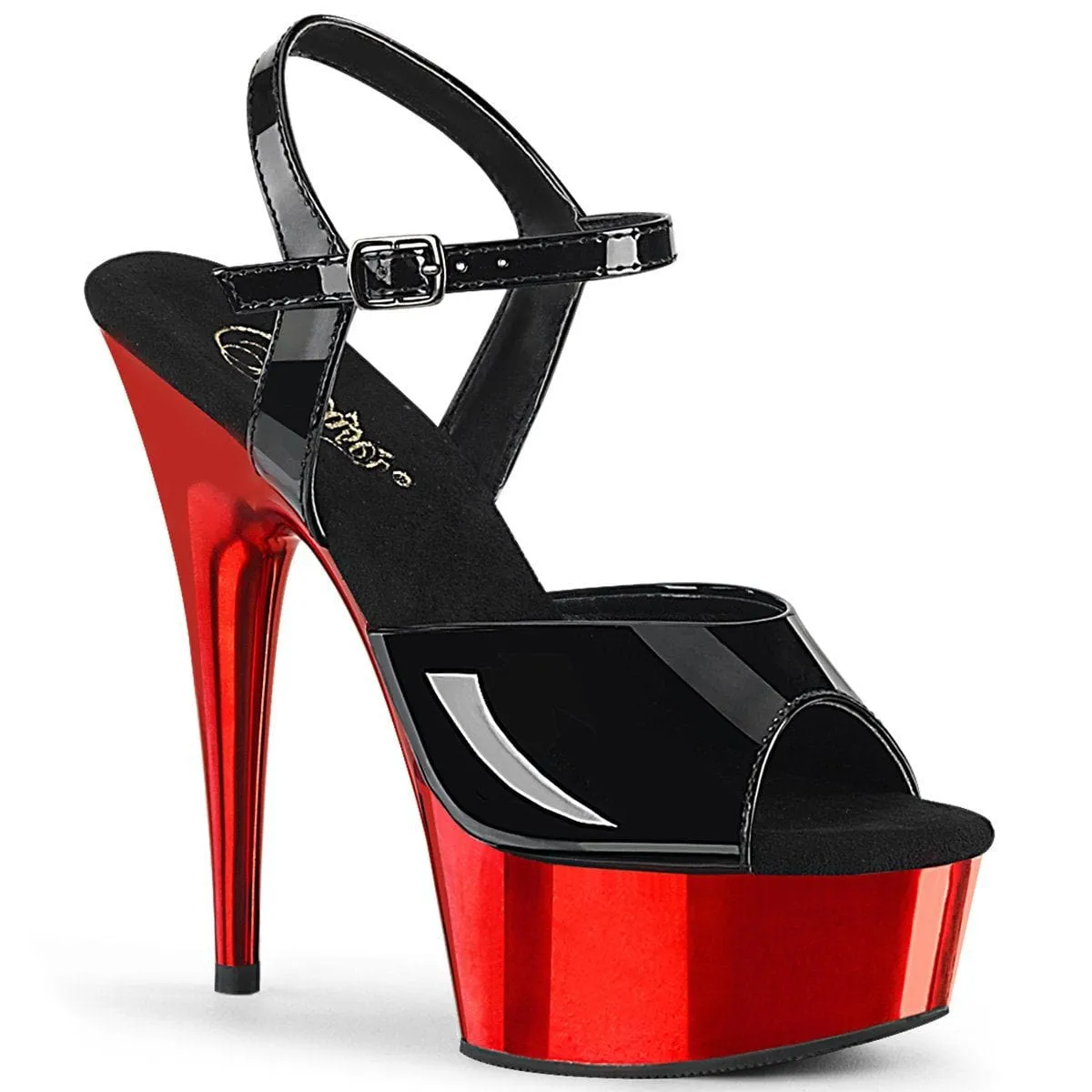 DELIGHT-609 Black Patent/Red Chrome