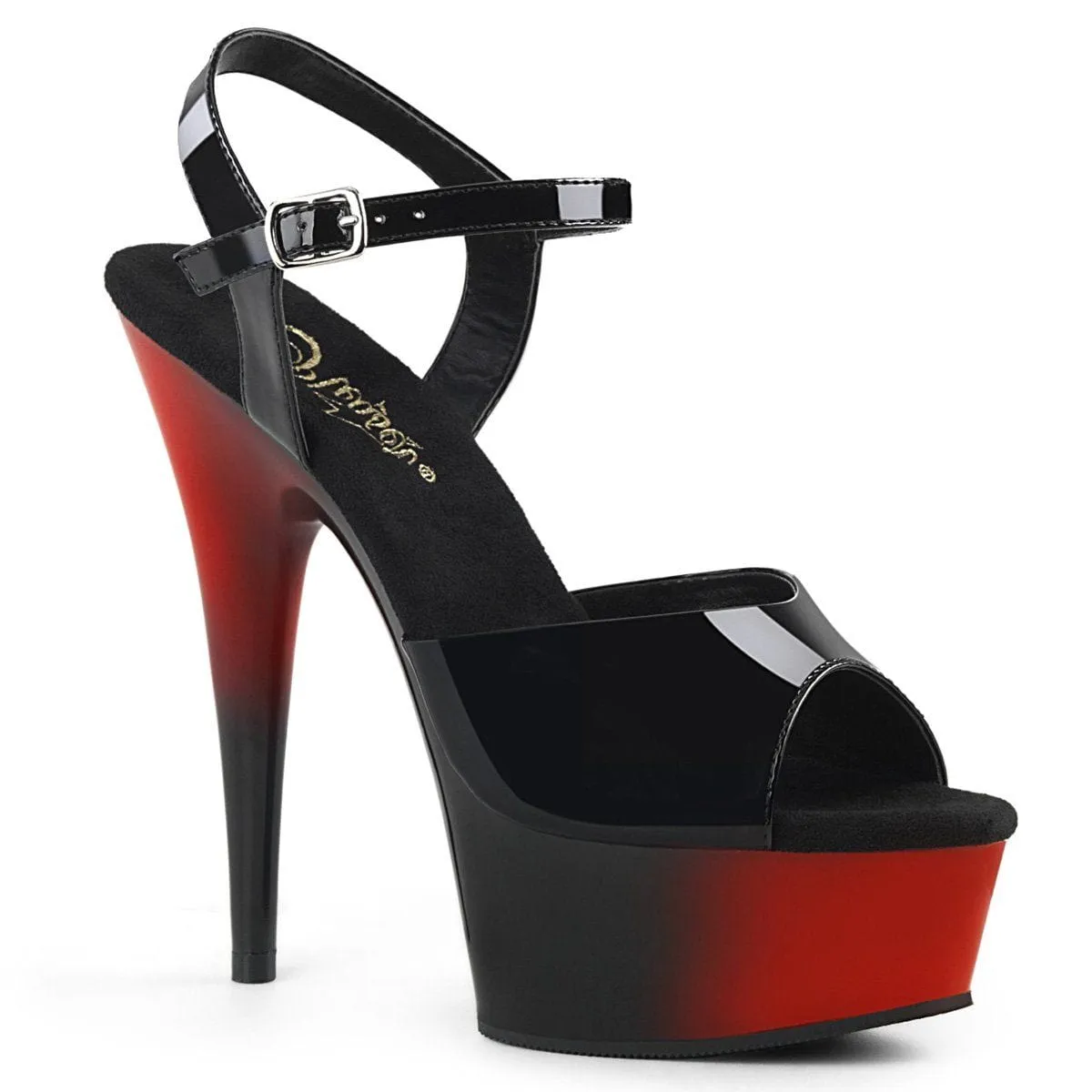 DELIGHT-609BR Black Patent/Red-Black