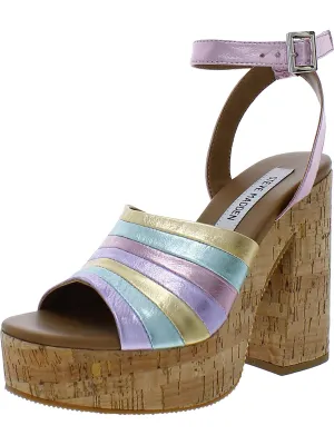 Delvina Womens Leather Ankle Platform Sandals
