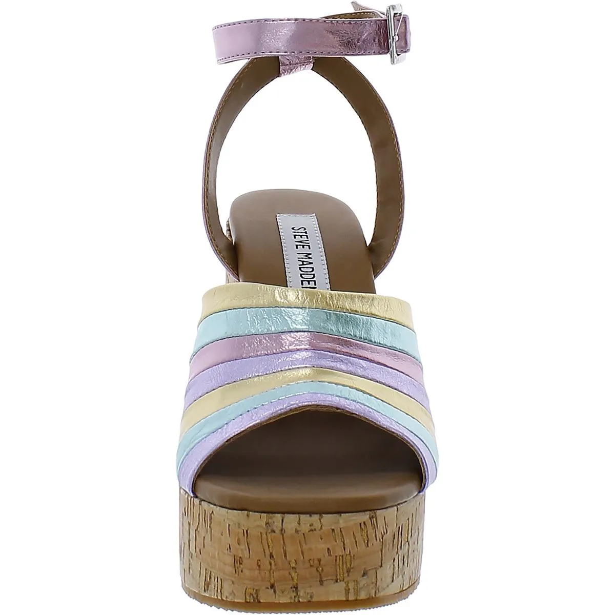 Delvina Womens Leather Ankle Platform Sandals