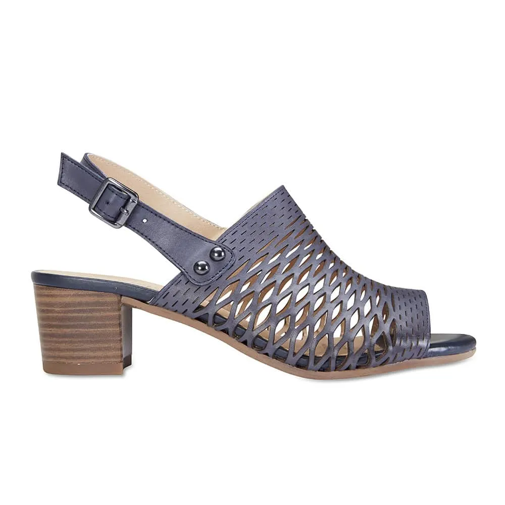 Denise Heel in Navy Leather