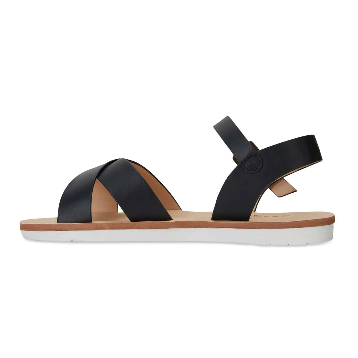Diane Sandal in Black Smooth