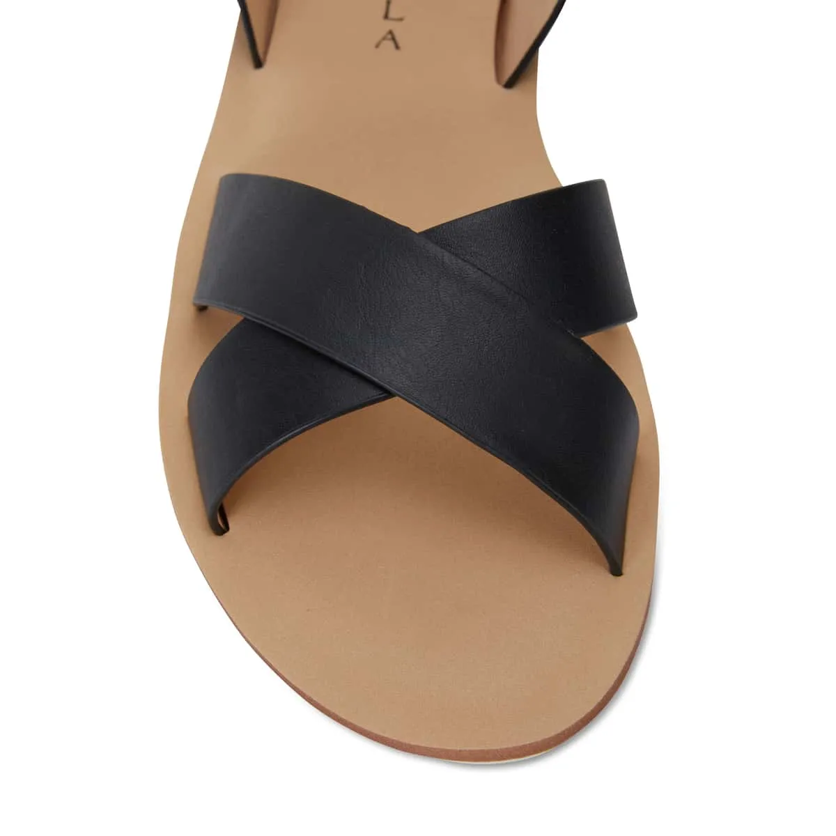 Diane Sandal in Black Smooth