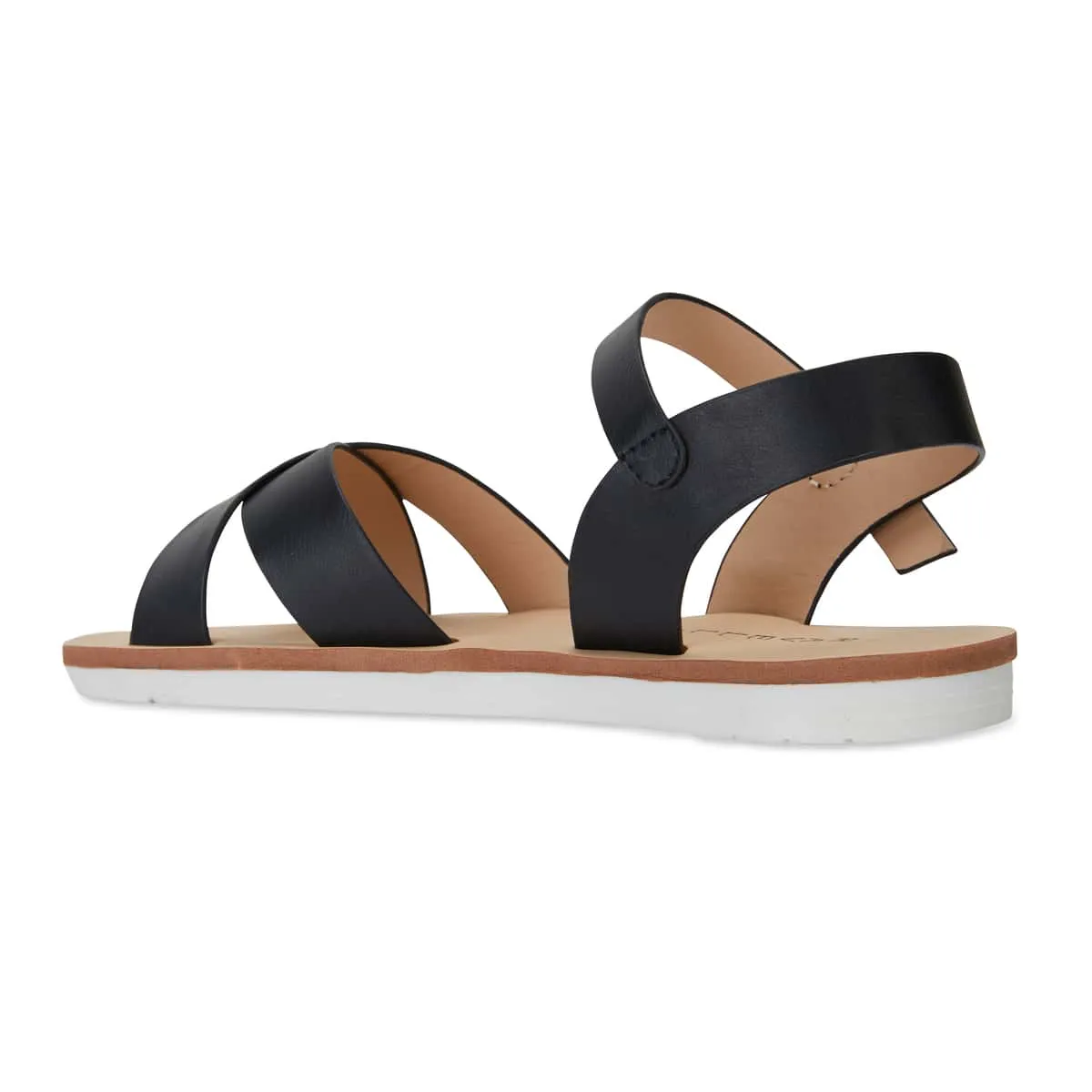 Diane Sandal in Black Smooth