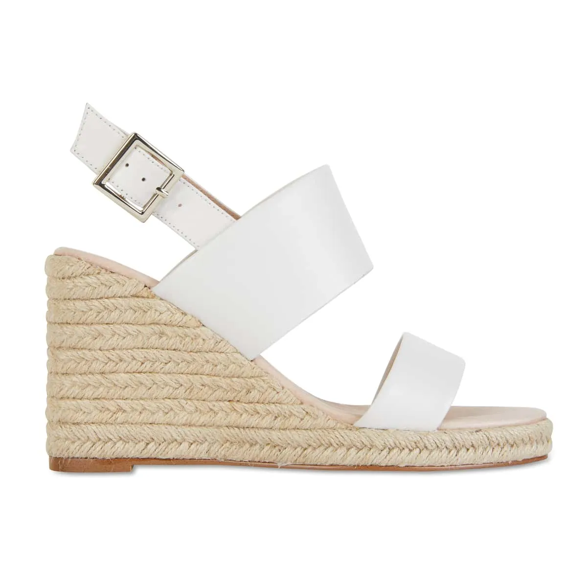Dice Espadrille in White Leather