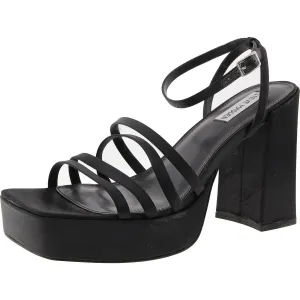 Disco Womens Buckle Satin Platform Sandals