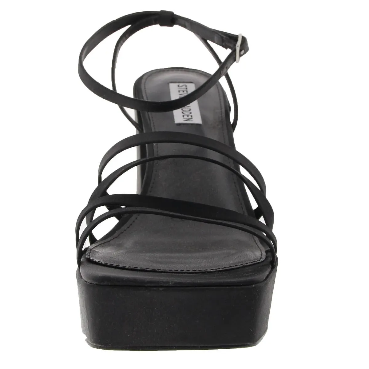 Disco Womens Buckle Satin Platform Sandals