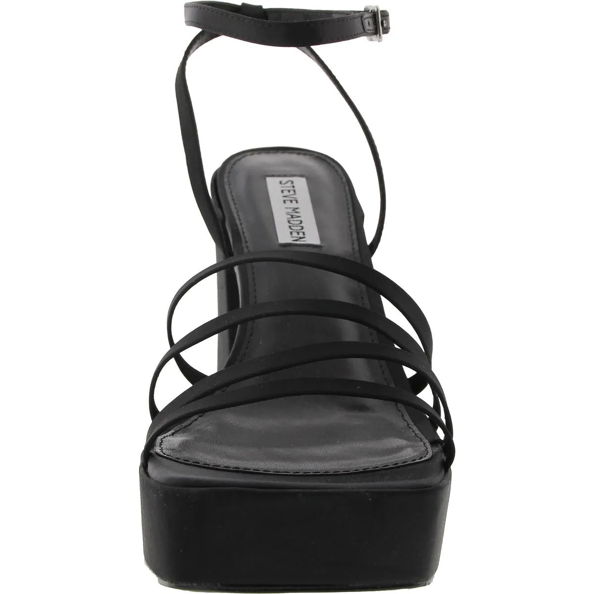 Disco Womens Buckle Satin Platform Sandals