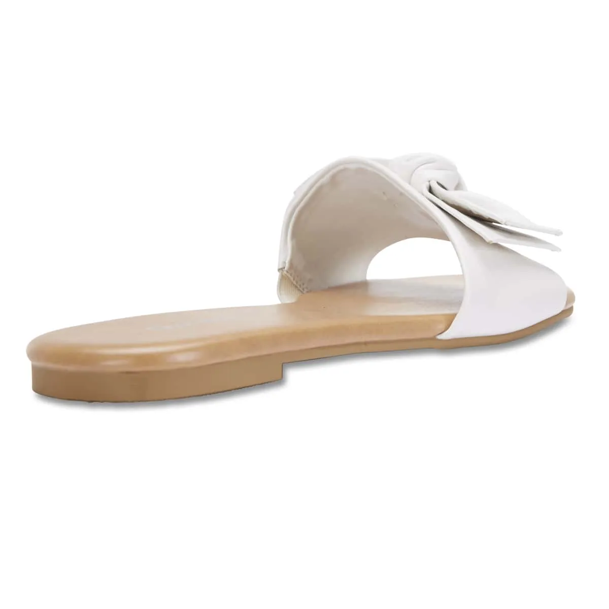 Dove Slide in White Leather
