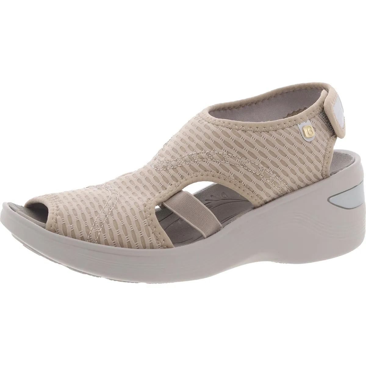 Dream Womens Contrast Trim Slingback Wedge Sandals
